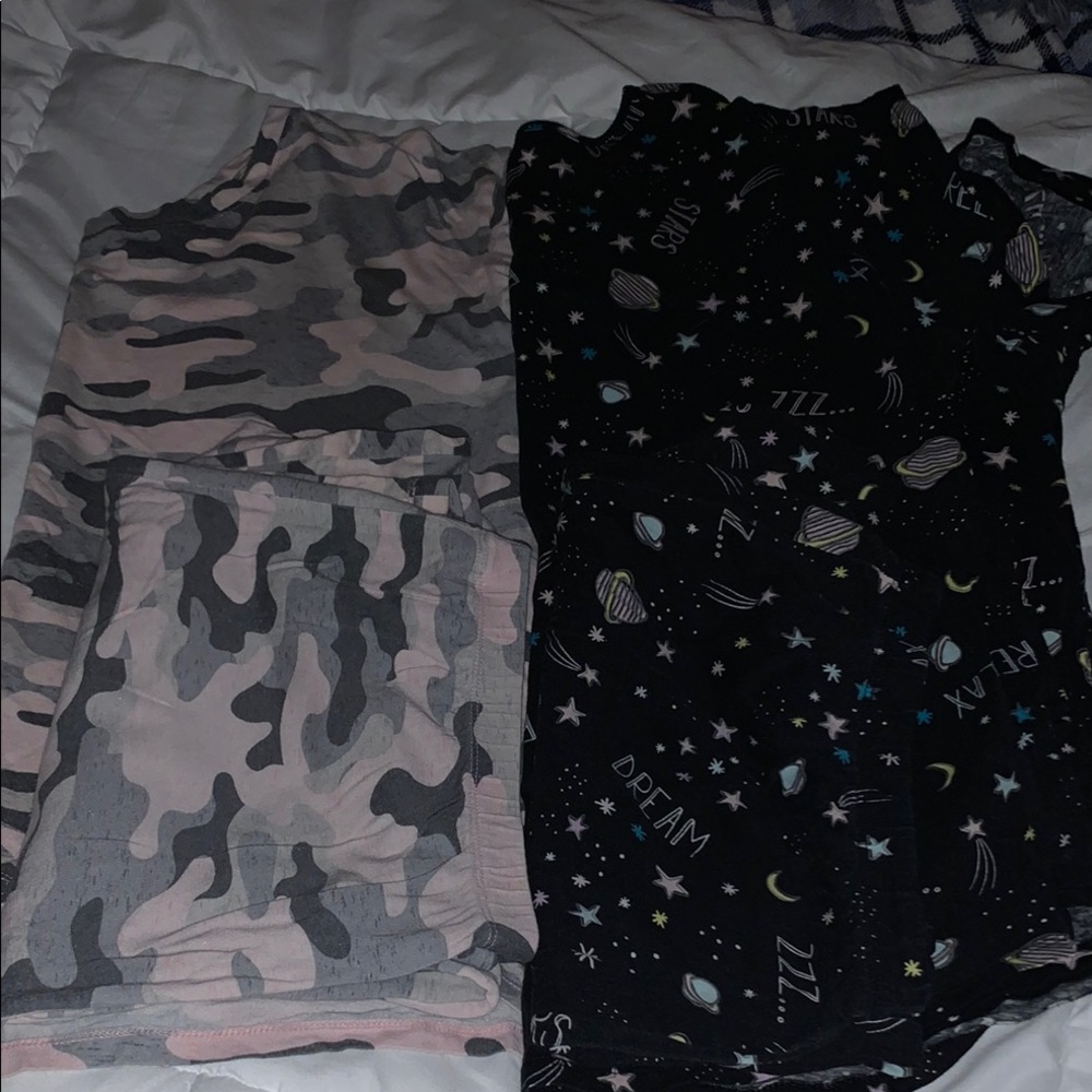 2 sets of Secret Treasures Pink camo and blue space set Sleepwear